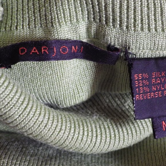 Darjoni Silk Blend Turtleneck Sweater/ Ombre Green to Brown/ Medium - Picture 2 of 9